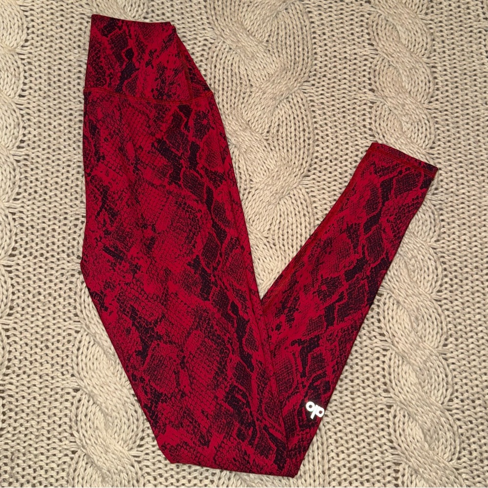 ALO Yoga Red and Black animal print pattern Leggings